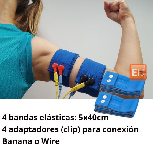 4 bandas conductivas elásticas para gemelos, brazos y antebrazos