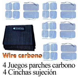 Pack 4 cinchas elásticas + 4 juegos de parches Wire Carbono