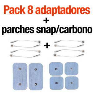 Pack 8 adaptadores + parches carbono para Globus