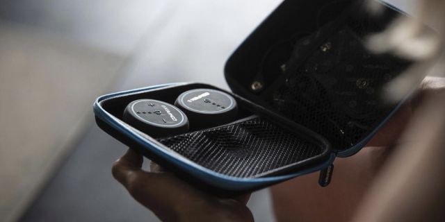 Funda de transporte del Mini Compex con módulos y cables