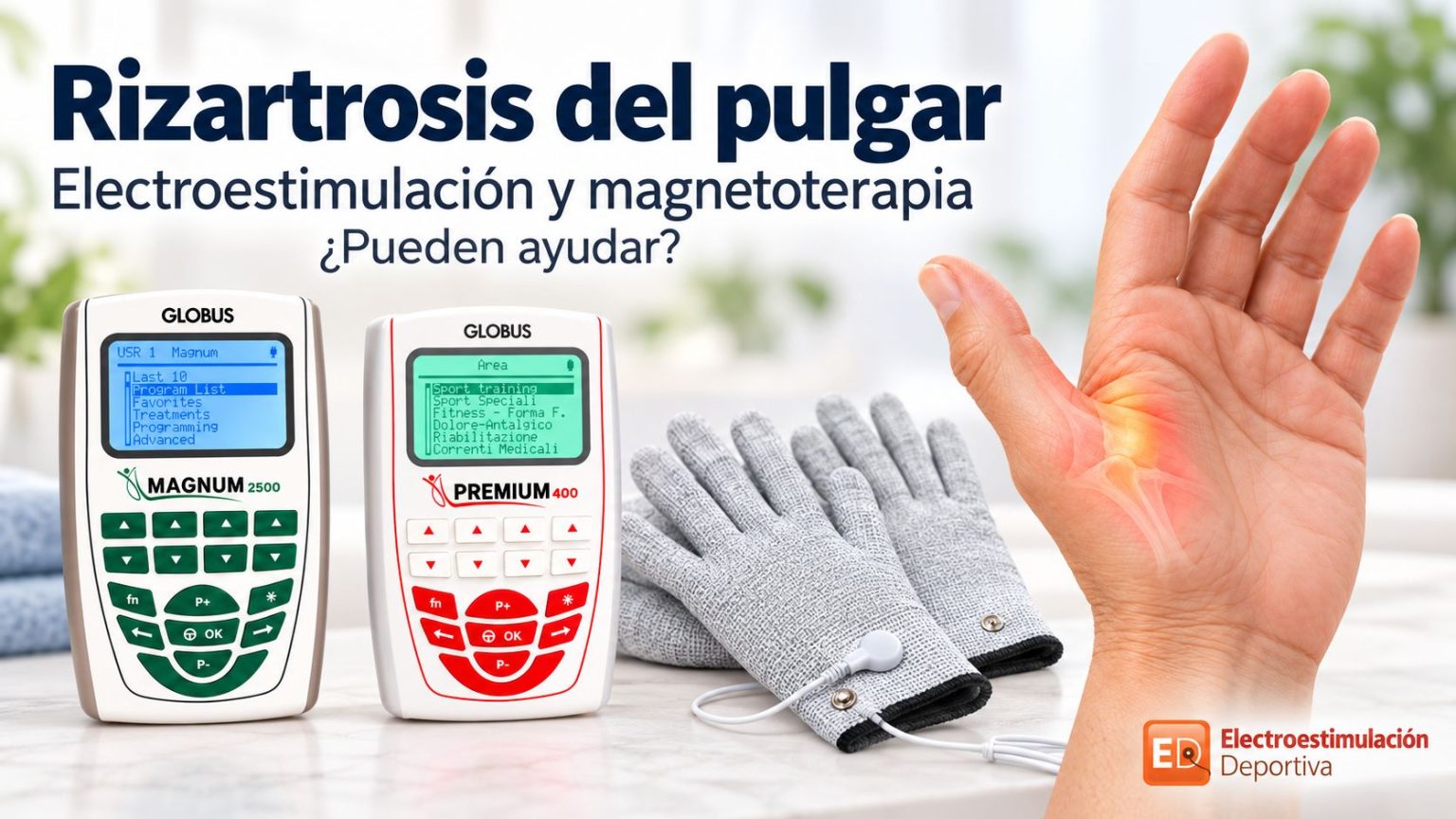 electroestimulación o magnetoterapia para rizartrosis del dedo pulgar