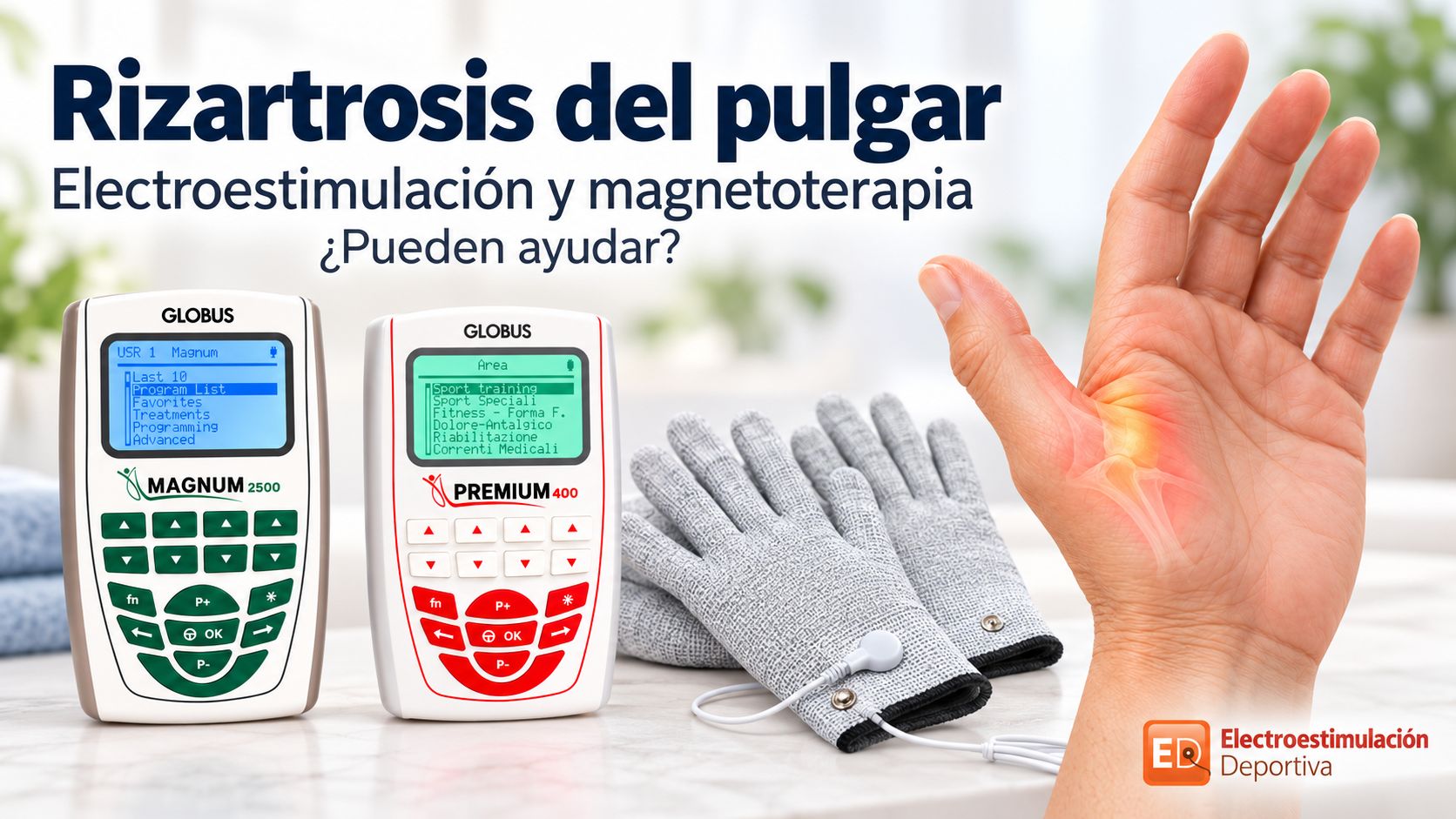 electroestimulación o magnetoterapia para rizartrosis del dedo pulgar