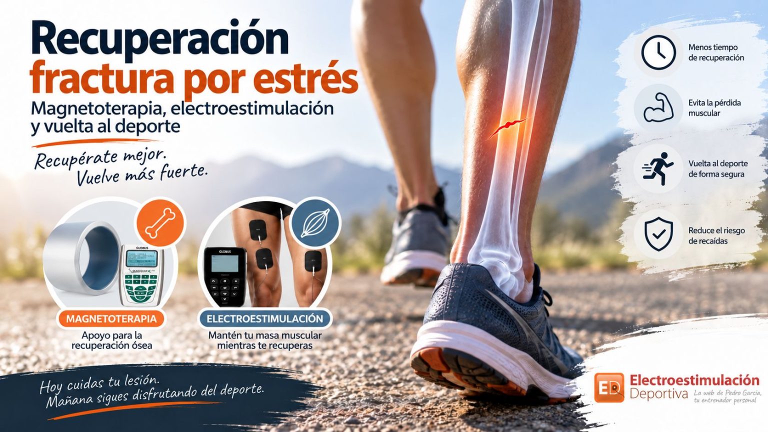 Recuperación fractura por estrés con magnetoterapia y electroestimulaicón